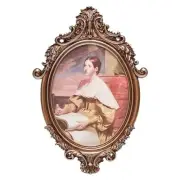 Vintage Oval Picture Frame 7x9 Inch, Antique Ornate Photo Frames with Glass