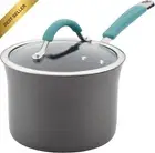 Cucina Hard Anodized Nonstick Sauce Pan/Saucepan with Lid, 3 Quart, Blue