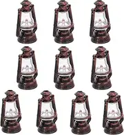 Hurricane 10Pcs Mini Christmas Lantern Vintage Small Kerosene Lamp Lantern Decorative Hurricane Lantern Ornaments for Home Decor Oil Lantern