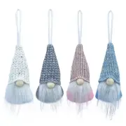 Christmas Gnome Pendant Plush Elf Dolls Set of 4 Xmas Tree Hanging Decor