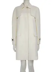 Ecru Virgin Wool Single Breasted Coat