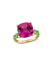 Rina Limor Silver 8.96 ct. tw. Topaz & Tsavorite Ring