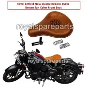 Fit For Royal Enfield New Classic Reborn 350 "FRONT BROWN TAN LEATHER SEAT"