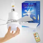 2in1 E27 Socket Ceiling Lights With Fan Dimmable LED Ceiling Fan Lamp w/ Remote!