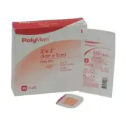 PolyMem Film Dot PolyMeric Membrane Dressing 2" x 2" BX of 20