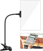 5X Magnifying Glass with Clip, 10x6 inch Large Page Magnifier with Clamp Adjustable Flexible Gooseneck,Clip on Magnifying Glass for Daily Hobbies,Reading,Crafts,Drawing, Painting Close Work