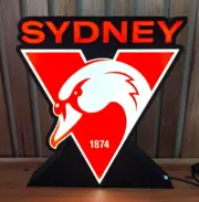 AFL Light Box - Sydney Swans - LED Lights with on/off switch.