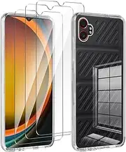 LYZXMY Case for Samsung Galaxy XCover7 Pro (6.6 inches) Transparent Mobile Phone Case + 3 Tempered Glass Screen Protector Case Soft Silicone TPU Protective Cover