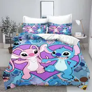 v1278 Bed Sheets Stitch Anime Duvet Cover Set Comforte Printed Cartoon Twin Size Bedding Sets Christmas Gifts -piece 3-Piece Bedding Set (1 Duvet Cove