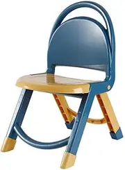 Kids Foldable Chairs, Thicken Plastic Chair Skid Multifunction Cute Small Chair for Arts Crafts, Snack Time, Homeschooling, Homework (Blue 4KG Intermediate Level Users)