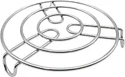 Kuber Industries Iron Stand | Stainless Steel Trivet |Round Steamer Rack for Kitchen | Heat Resistant Hot Plate Dishes Holder | Cooker Donga Stand | Silver