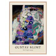 Galrie Gustav Klimt's The Virgin - Stunning Art Nouveau Print for Home Decor, Wood Frame, A4 21 x 30cm (8 x 12inch)