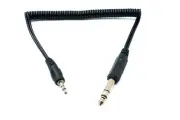 SYSTEM-S Audio Cable 60 CM Stereo Trs 6.35 MM Jack Plug To 3,5 MM Helix