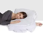 Wife Pillow - Adjustable Side Sleeper Pillow with Arm Tunnels for Shoulder Pain, Rotator Cuff Support, Arm & Shoulder Relief - Pressure-Free Sleep Pillow for Adults - Charcoal Shredded Memory Foam