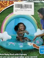 NIB!! Rainbow Baby/Toddler Pool with Canopy and Sprinkler