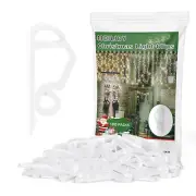 Christmas Light Clips, White Gutter Clips Hooks Outside String Lights Clips W...