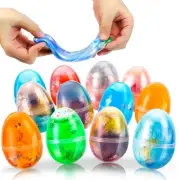 12 Pack Prefilled Easter Eggs with Crystal Slime｜Stress Relief for Children E...