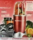 Red MagicBullet NutriBullet NBR1201R HiTorque Powerful 600 Watts 2 Blades 3 Cups