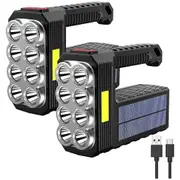 2Pcs Flashlight Rechargeable Flashlights,High Lumens Super Bright 8 LED COB Sidelight with 3 Modes,Spotlight Flashlight