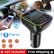 5.0 Bluetooth Radio Car Kit Wireless FM Transmitter Dual USB Charger MP3 Player