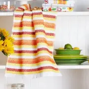 Fiesta® Kitchen Towel Set 16" x 28" Diamonte Warm Orange Yellow NWT