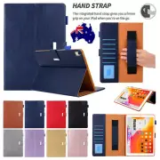 For iPad 56/7/8/9/10/11th A16 Air Pro Mini Wallet Leather Smart Case Cover Strap