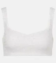 [Clio Peppiatt] Clio Peppiatt Venus embellished bra top AU 8 white