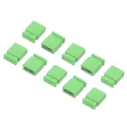 2.54mm Closed Short Circuit Cap Jumper Cap Blocks Connector, Green 10pcs