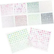 LIGHTAOTAO 8sheets Self-Adhesive Stickers Colorful Flat Back for Face Makeup to Use Strong Adhesion for All