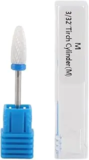 Nail Drill Bits, Ceramic Cylinder Shape Grinding Head Nail Drill Bit for Manicure Drills Machine (Corn Head M)