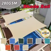 HDPE Rectangle Triangle Sun Shade Sail Shade Cloth 320GSM 98% UV Block Square AU