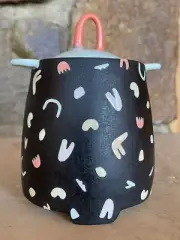 New! Adrienne Eliades Studio Pottery Lidded Tea Caddy / Jar Mint