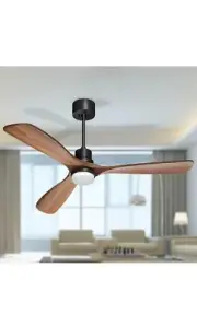 Obabala 60 '' Ceiling Fan with Light Remote Control Modern 3 Wood Blade Ceiling