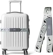 [EKAX] Luggage Straps for Suitcases,Adjustable Luggage Elastic Belt, Travel Essentials for Airport,Station, Vibrant Designs,(Tuxedo Cat)