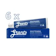 6 x Grants Whitening Natural Toothpaste with Baking Soda & Peppermint 110g