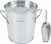 ICE Bucket Round ICE Shovel Galvanized Sheet Plastic Beer Chiller for BAR Home (Clear)