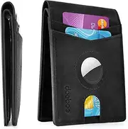 [doeboe] Airtag Wallet Men, Wallet for Men with Airtag Holder, Genuine Leather Credit Card Wallet, Bifold Slim Wallet for Air Tag GPS Tracker, RFID Minimalist Front Pocket Wallet [No Airtags]