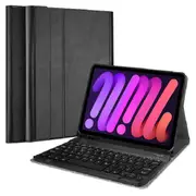 For Apple iPad Mini 7 8.3" 2024 /Mini 6 6th Gen 8.3 Inch 2021 Bluetooth Keyboard Case Cover, Folio Leather Case with Detachable Wireless Keyboard (Black)