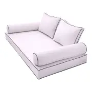 |COVER ONLY| Style1 Twin Contrast Trim Daybed Mattress Bolster Back Covers AD107