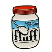 "Fluff Can't Get Enough" Cute Enamel Jar Hat Lapel Pin - New