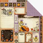 Graphic 45 Time to Flourish Collection Halloween 12" October Cut Apart Cardstock