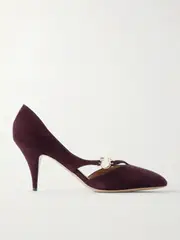 [Ferragamo] Ferragamo - Moreen 70 Suede Pumps - Burgundy - US11.5 US11.5 Burgundy