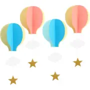 4 Pcs Party Home Deocr Wedding Paper Garland Hot Air Balloon Hanging Decor