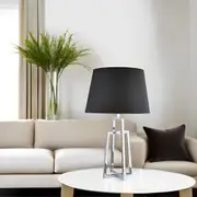 Charcoal Shade Table Lamp in Silver/Grey (Pair)