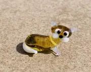 KITTEN~CAT~Collectible Hand Blown Art Glass Figurine~Handmade Tiny Animal~UNIQUE