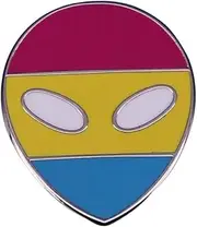 Pan Pride Alien Pansexual They Them Pronouns Non Binary Nonbinary Gender Neutral Flag Colors LGBTQ 1.2 Enamel Pin Badge by Pinstant, 1.2 Inches, Enamel, enamel