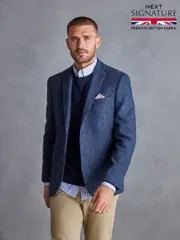Blue Signature Harris Tweed British Wool Blazer (U22650) | $417
