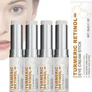 Turmeric Retinol Eye Cream Stick, Anti Aging Hydration Eye Cream for Puffiness, Eye Bag Cream for Wrinkles, Multi Correxion Eye Balm, Dark Circles Under Eye Treatment Women, Lumibalm Eye Bags (4pcs)