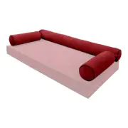 SLIPCOVER ONLY Contrast Twin-XL V6 Velvet Indoor Daybed Bolster Cushion AD369