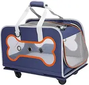 Generic Pet Rolling Carrier Dog Carrier Trolley Case Pet Trolley Cat Carrier with Wheels Handbag for Transport Doggy Puppy Outdoor